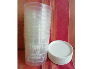 Pots de miel vide plastique