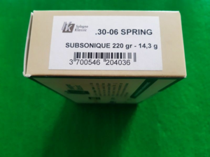 20 Cartouches subsoniques Sologne Klassic 30-06