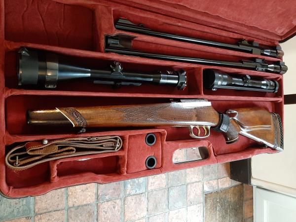 MAUSER DIPLOMATE 66S AVEC 2 CANONS 9.3x62 et 7.66 vom hoffe, 2 lunettes