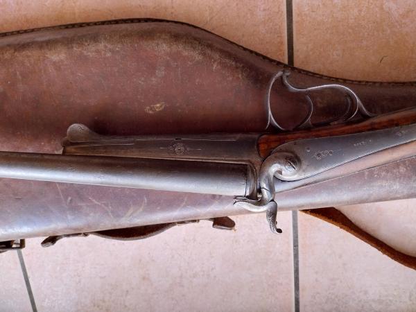 vente libre - fusil à broches calibre 24 avec 10 cartouches et son étui jambon