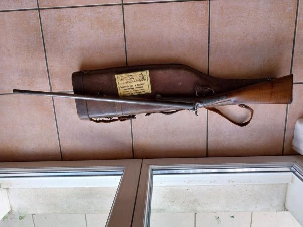 vente libre - fusil à broches calibre 24 avec 10 cartouches et son étui jambon