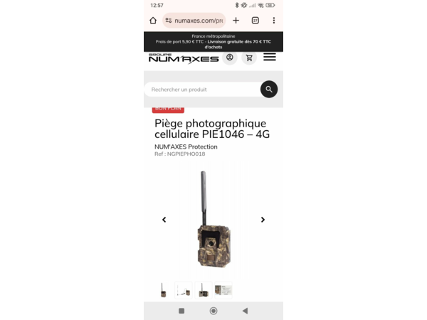 Caméra envoie MMS+panneau solaire