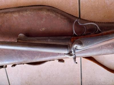 vente libre - fusil à broches calibre 24 avec 10 cartouches et son étui jambon