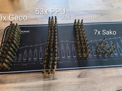 Lot de douilles cal.30-06 tirées une seule fois