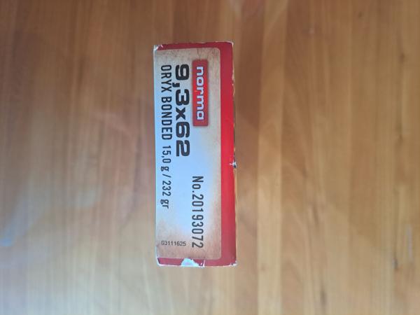 Norma 9.3x62 Oryx 232 gr